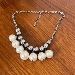 FUN & UNIQUE Silver & Large Pearl Ball Necklace Fashion Jewelry STOCKING STUFFER